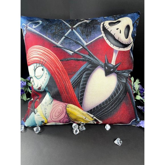 Nightmare Christmas Pillowcase Jack Sally Home Decor Pillow Cushion Cover - Picture 9 of 11